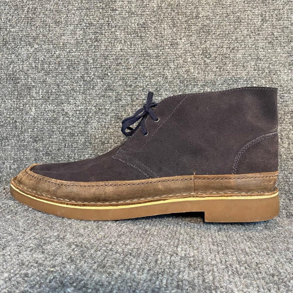 Clarks Boots Mens 13 Desert Chukka Ankle Boots Navy Blue Suede Leather Lace Up